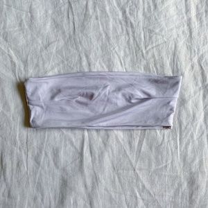 PLT White Bandeau Swimsuit Bikini Top